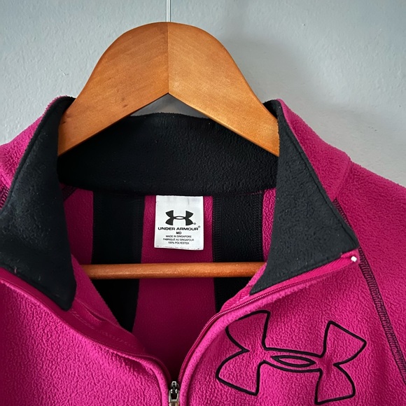 Under Armour 1/4 Zip Fleece Pink Medium - Picture 4 of 10